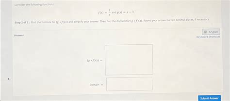 Solved Consider The Following Functions F X 1x ﻿and