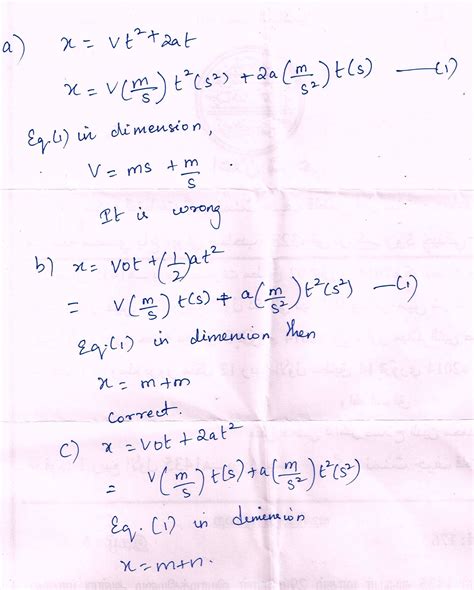 Solved Three Students Derive The Derive The Following Equations In