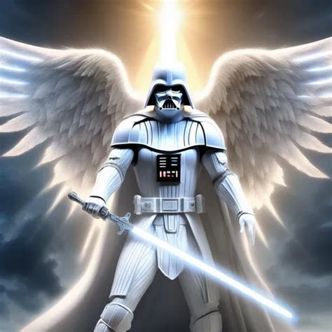 White Darth Vader Sky Light Beam Sun Armor Swor