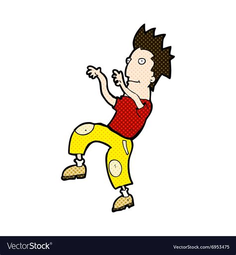 Comic cartoon happy man doing funny dance Vector Image