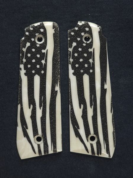 Ivory American Flag Ruger Mark Iv 2245 Grips Engraved Textured Checke Ls Grips