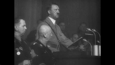 S Adolf Hitler Podium Gives Speech Stock Footage Video