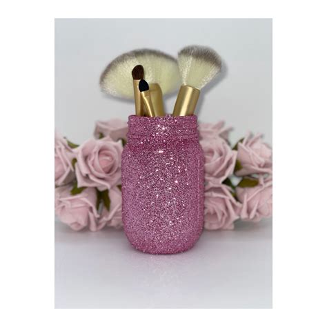 Pink Glitter Mason Jar Glitter Centerpiece Wedding Table Etsy Uk