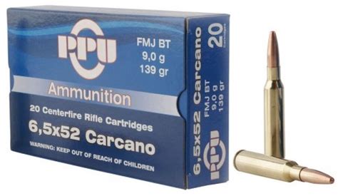 PARTIZAN Cal 6 5x52 Carcano FMJ BT 139 Grains 9 Grammes 20 Rayon