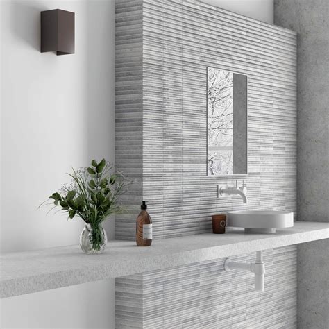 Rubik Smokey Grey Kit Kat Effect Gloss Ceramic Wall Tile Tilemountain