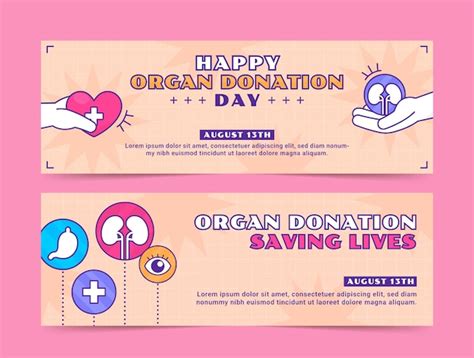 Free Vector Hand Drawn World Organ Donation Day Horizontal Banner