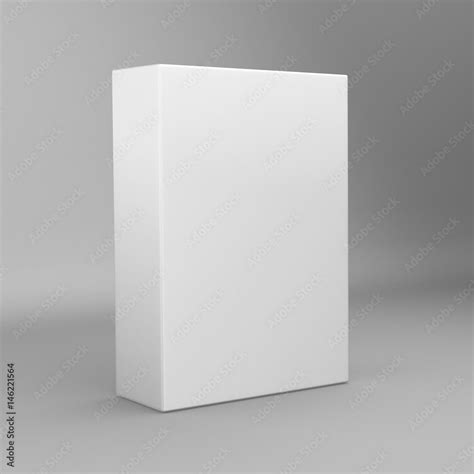 White Tall Rectangle Blank Box Isolated On Grey Background Stock Photo