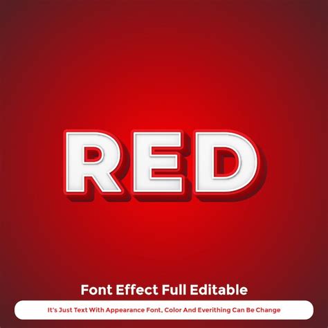 Premium Vector Red Text Effect 3d