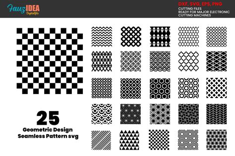 25 Seamless Patterns Svg Geometric Design Svg Geometric Shape Cricut