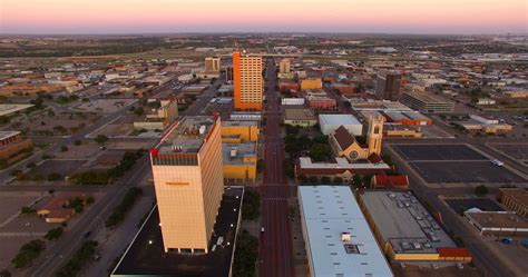 Fall Evening Sky Lubbock Texas Downtown City Skyline Riverfront Park