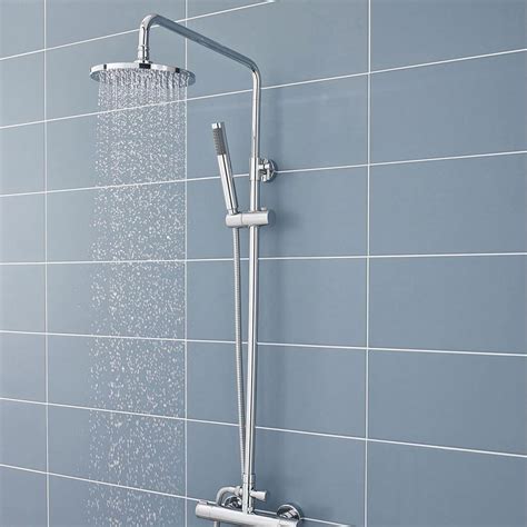 Ultra Telescopic Riser Kit With Round Shower Head Chrome A3113