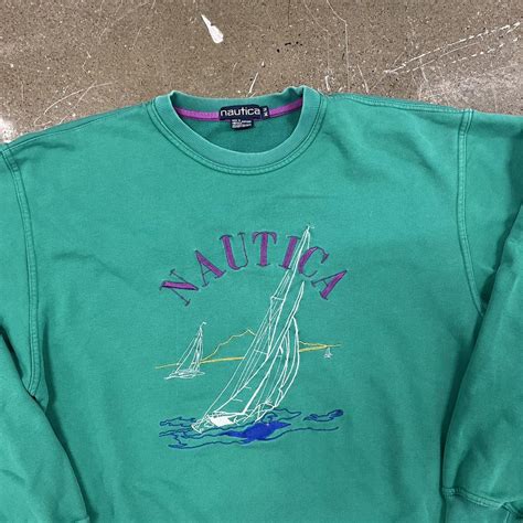 Vintage S Embroidered Nautica Crewneck Sweatshirt Depop