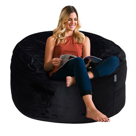 Habutway Bean Bag Chair 3ft Luxurious Velvet Ultra Soft Fur With High Rebound Memory Foam Bean