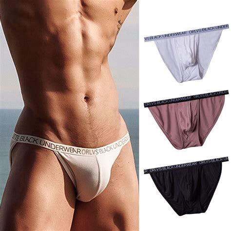 Men S Sexy Modal Seamless Briefs Low Rise Underwear Bikini Pouch