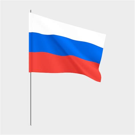 Флаг россии национальный реалистичный флаг российской федерации вектор ...