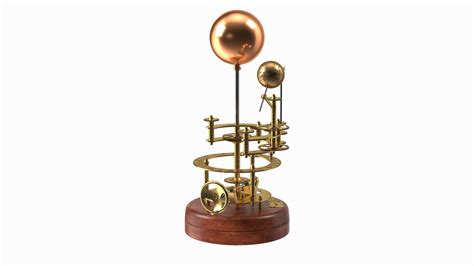 D Antique Brass Orrery Solar System Rigged Model Turbosquid