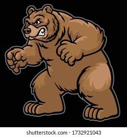 Vector Angry Cartoon Grizzly Bear Stock Vector (Royalty Free ...