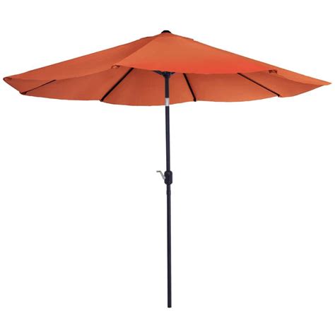 Pure Garden 10 Ft Aluminum Patio Umbrella With Auto Tilt In Terracotta M150065 The Home Depot