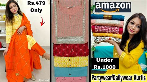 🌻amazon Kurtikurta Set Haul Starting Rs479😀 Partywear Kurti Haul