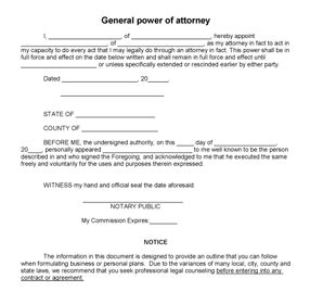 Power Of Attorney Template - Free Printable Documents