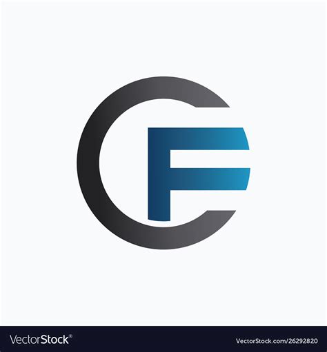 letter cf design logo royalty  vector image