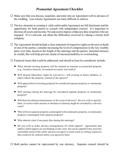 Premarital Agreement Checklist Willick Law Group Fill Out Sign