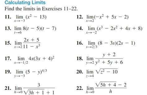 Answered Calculating Limits Find The Limits In Bartleby