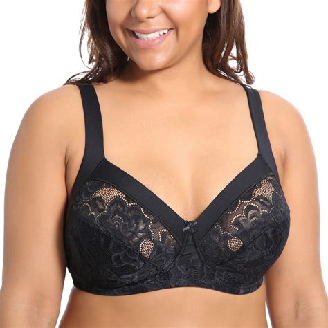 Womens Wireless Plus Size No Padding Floral Lace Comfortable Support Bra Ebay