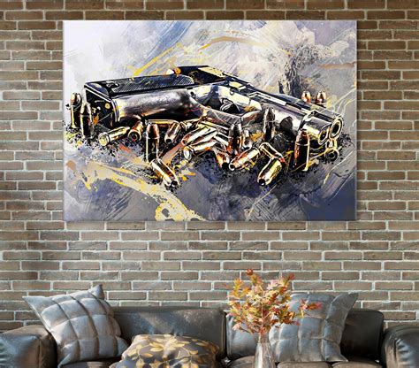 Gun Artwork, Weapon Canvas, Firearm Wall Decor, Shooter Gift, Weapon ...