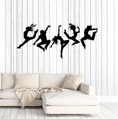 Vinyl Wall Decal Dance Studio Silhouette Dancing People Stickers Mural