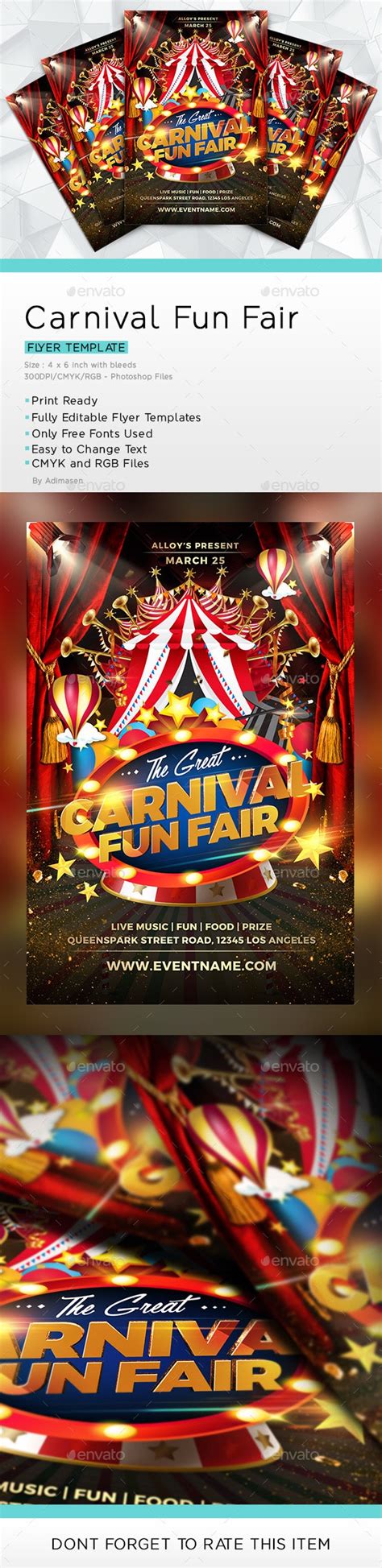 Carnival Fun Fair Flyer Print Templates Graphicriver