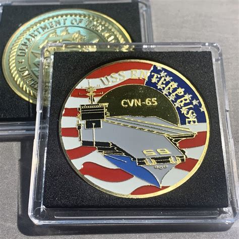 Uss Enterprise Cvn 65 Challenge Coin Usn Us Navy 40mm With Case New