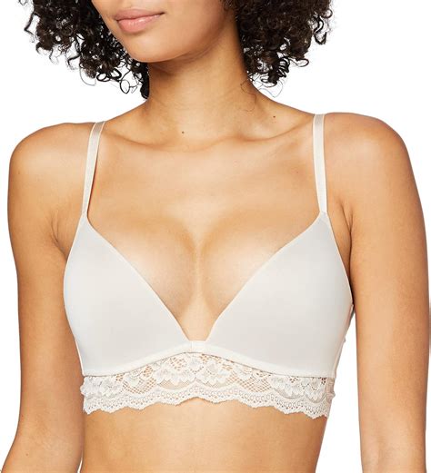 Amazon Iris Lilly Women S Push Up Lace Bra Pale Peach 30C