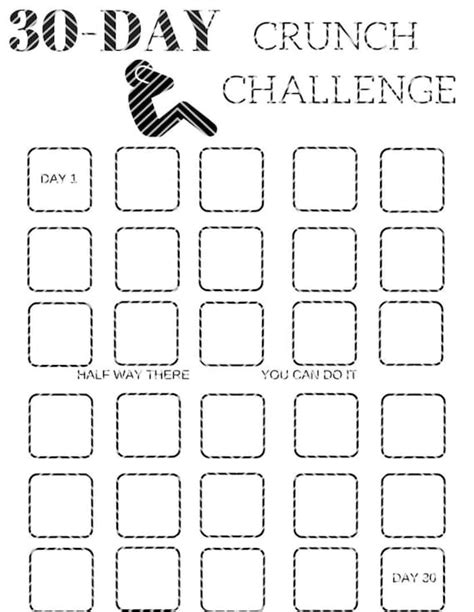 30 Day Crunch Challenge Chart