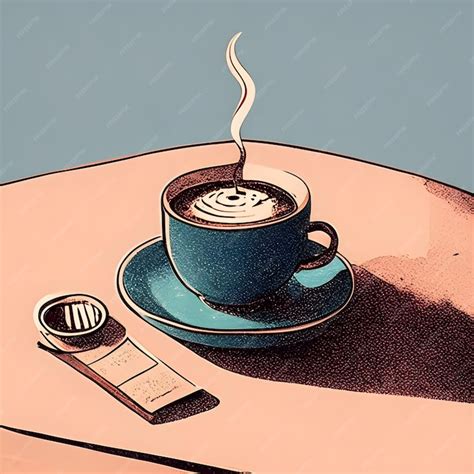 Premium AI Image | a cup of coffee aesthetic illustration