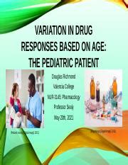 Variations In Drug Response Based On Age Pediatrics PPT Douglas