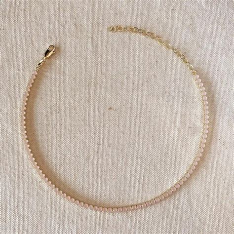 3mm CZ Necklace Nude Pink