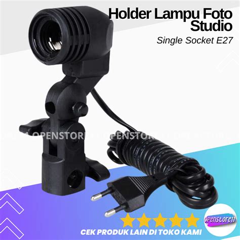 Jual Single Holder Lamp Socket E27 Dudukan Lampu Payung Softbox Studio