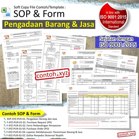 [softcopy 42] Contoh Template Contoh Sop And Form Pengadaan Barang Dan Jasa Sesuai Iso 9001