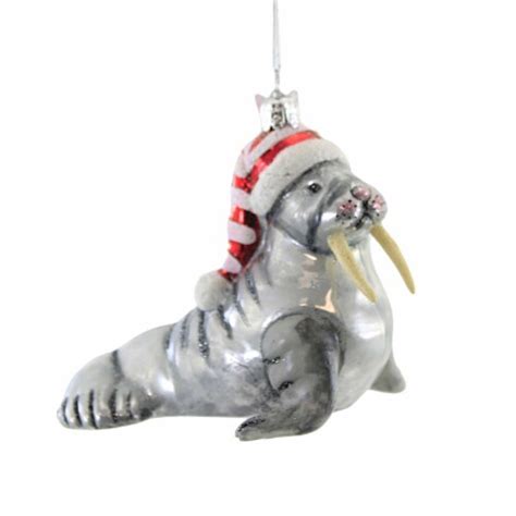 Noble Gems Walrus Ornament Glass Marine Animal Christmas Nbx0011 1