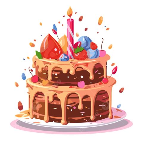 Happy Birthday Cake Sticker Clipart Happy Birthday Cake Vector Vector