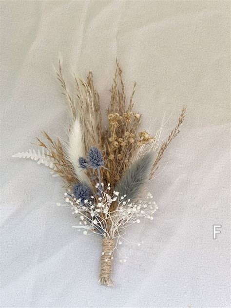 Pampas Dried Boutonniere Rustic Dried Flower Bouquet Flower Dry