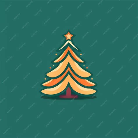 Premium Ai Image Flat Color Christmas Tree Logo Vector