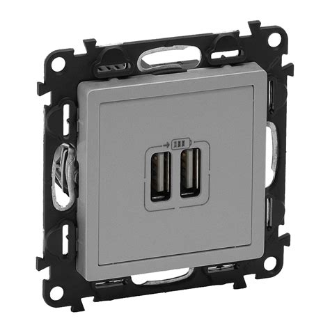 Double USB charging socket Valena Life - aluminium | 753312 ...