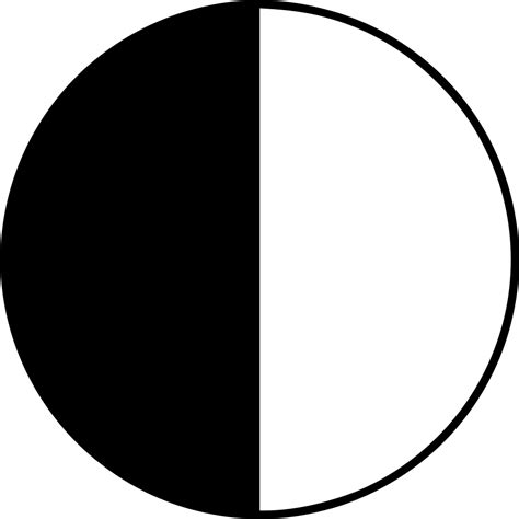 A Black And White Circle With One Half In The Same Color As The Other Half