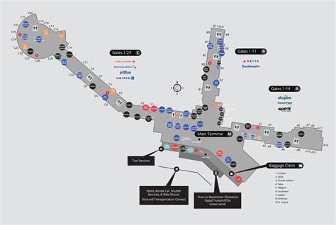 Cleveland Airport Terminal Map | Cleveland Hopkins Airport