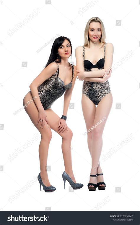 Two Women Blonde Brunette Sexy Dress Stock Photo Shutterstock