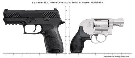 Sig Sauer P320 Nitron Compact Vs Smith And Wesson Model 638 Size Comparison Handgun Hero