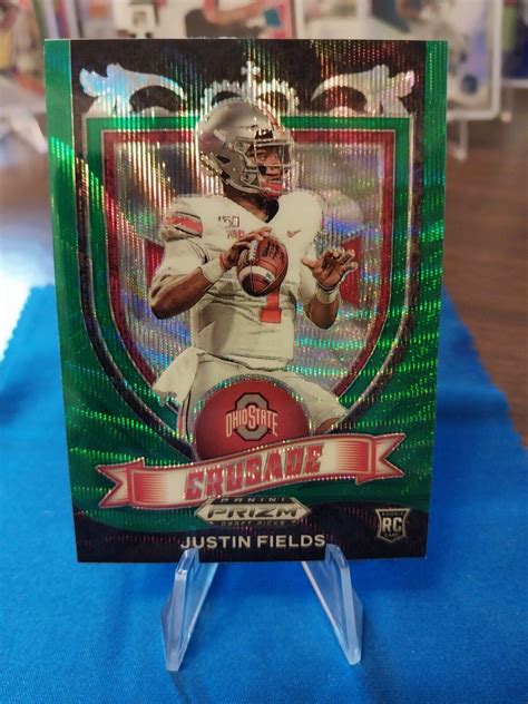 Justin Fields 2021 Panini Prizm Draft Green Prizm Parallel Crusade