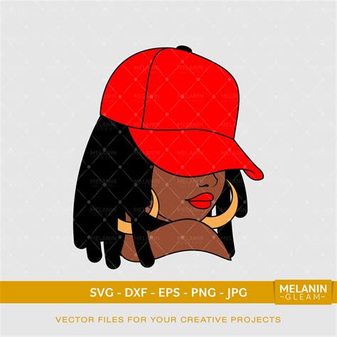 Locs Cap Black Woman Melanin Black Woman Svg Afro Woman Svg Black